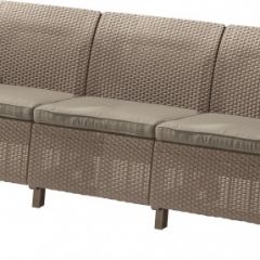 Диван пластиковый Корфу Макс (Corfu love seat max) капучино - песок в Коротчаево - korotchaevo.mebel24.online | фото