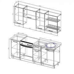 Кухонный гарнитур Антрацит 2000 (Стол. 26мм) в Коротчаево - korotchaevo.mebel24.online | фото 2