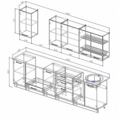 Кухонный гарнитур Антрацит 2800 (Стол. 26мм) в Коротчаево - korotchaevo.mebel24.online | фото 2