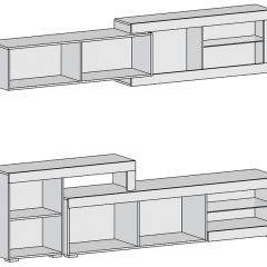 Гостиная Канзас (Дуб Золотой/Белый бриллиант) в Коротчаево - korotchaevo.mebel24.online | фото 3