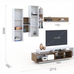 Гостиная Невио-2 + Комод 1д2в Дуб крафт золотой/Белый в Коротчаево - korotchaevo.mebel24.online | фото 2