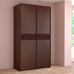 ИННЭС-5 Шкаф-купе 2-х дв. 1400 (2 дв. Ф3 - венге вст. экокожа коричневый) в Коротчаево - korotchaevo.mebel24.online | фото