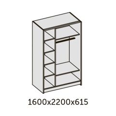 ИННЭС-5 Шкаф-купе 2-х дв. 1600 (2дв. Ф1 - венге) в Коротчаево - korotchaevo.mebel24.online | фото 2
