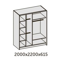 ИННЭС-5 Шкаф-купе 2-х дв. 2000 (2 дв. Ф3 - венге вст. экокожа корич) в Коротчаево - korotchaevo.mebel24.online | фото 2