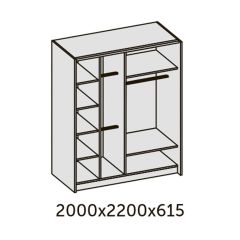 ИННЭС-5 Шкаф-купе 2-х дв. 2000 (2дв. Ф4 - венге вставка зеркало) в Коротчаево - korotchaevo.mebel24.online | фото 2