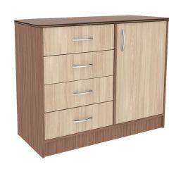 Комод Фиеста (Ясень шимо темный/светлый) Эко в Коротчаево - korotchaevo.mebel24.online | фото