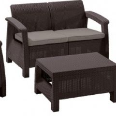 Комплект мебели Корфу сет (Corfu set) коричневый - серо-бежевый * в Коротчаево - korotchaevo.mebel24.online | фото
