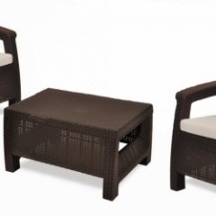 Комплект мебели Корфу Уикенд (Corfu Weekend) коричневый - серо-бежевый * в Коротчаево - korotchaevo.mebel24.online | фото