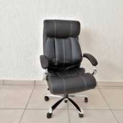 Кресло Barneo K-303 для руководителя (черная экокожа) в Коротчаево - korotchaevo.mebel24.online | фото