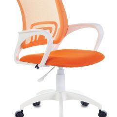 Кресло BRABIX "Fly MG-396W", пластик белый, сетка, оранжевое, 532401, MG-396W_532401 в Коротчаево - korotchaevo.mebel24.online | фото