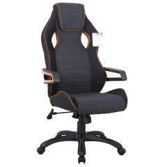 Кресло компьютерное BRABIX Techno Pro GM-003 (ткань черное/серое, вставки оранжевые) 531813 в Коротчаево - korotchaevo.mebel24.online | фото