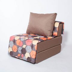 Кресло-кровать бескаркасное Харви (коричневый-геометрия браун) в Коротчаево - korotchaevo.mebel24.online | фото