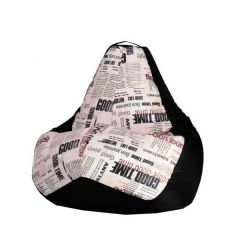 Кресло-мешок XL Газета-Black в Коротчаево - korotchaevo.mebel24.online | фото