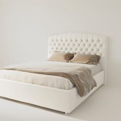 Кровать Берлин без основания 1200 (экокожа белая) в Коротчаево - korotchaevo.mebel24.online | фото
