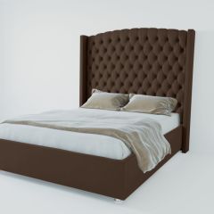 Кровать Берлин ЛЮКС с ПМ 1200 (экокожа коричневая) в Коротчаево - korotchaevo.mebel24.online | фото 2