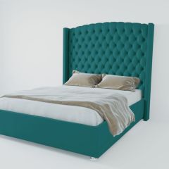 Кровать Берлин ЛЮКС с ПМ 1200 (велюр бирюзовый) в Коротчаево - korotchaevo.mebel24.online | фото 3