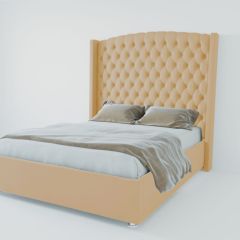 Кровать Берлин ЛЮКС с ПМ 1400 (экокожа бежевая) в Коротчаево - korotchaevo.mebel24.online | фото