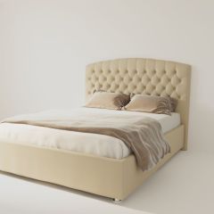 Кровать Берлин с ПМ 1400 (экокожа бежевая) в Коротчаево - korotchaevo.mebel24.online | фото 3