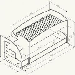 Кровать-чердак "Дюймовочка-4.2"  Дуб молочный/Оранжевый в Коротчаево - korotchaevo.mebel24.online | фото 3