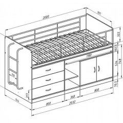 Кровать-чердак "Дюймовочка-6"  Белый/Розовый в Коротчаево - korotchaevo.mebel24.online | фото 2