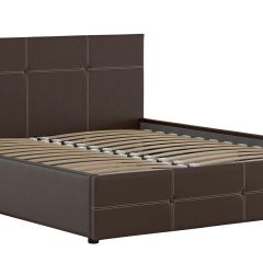 Кровать двойная Синди 160 + ортопед + ПМ + дно (арт. Марика 468 к/з (шоколад)) в Коротчаево - korotchaevo.mebel24.online | фото 2