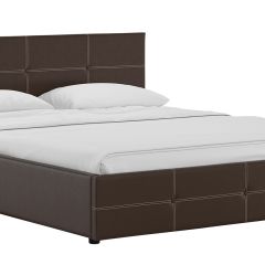 Кровать двойная Синди 160 + ортопед + ПМ + дно (арт. Марика 468 к/з (шоколад)) в Коротчаево - korotchaevo.mebel24.online | фото