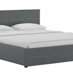 Кровать двойная Синди 160 + ортопед + ПМ + дно (арт. Марика 485 к/з (серый)) в Коротчаево - korotchaevo.mebel24.online | фото