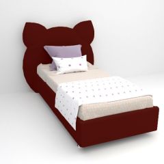 Кровать Котя с ортопедическим основанием 1200 (велюр бордо) в Коротчаево - korotchaevo.mebel24.online | фото