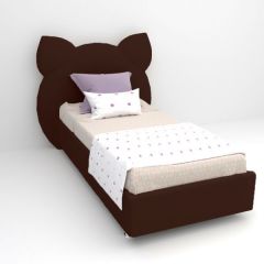 Кровать Котя с ортопедическим основанием 900 (экокожа коричневая) в Коротчаево - korotchaevo.mebel24.online | фото