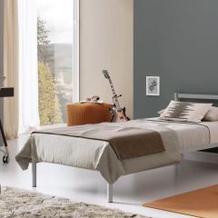 Кровать Мета с ортопедическим основанием 900 (серый) в Коротчаево - korotchaevo.mebel24.online | фото