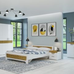 Кровать Милана 1600 + основание (Белый/Сосна Гранд) в Коротчаево - korotchaevo.mebel24.online | фото 6