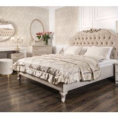 Кровать Мокко 1800 с мягким изголовьем + основание (бежевый) в Коротчаево - korotchaevo.mebel24.online | фото 4
