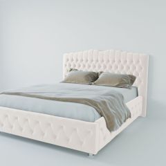 Кровать Нягань с ПМ 1400 (экокожа белая) в Коротчаево - korotchaevo.mebel24.online | фото 2