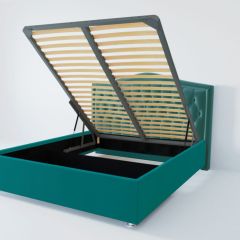 Кровать Нягань с ПМ 1400 (велюр бирюзовый) в Коротчаево - korotchaevo.mebel24.online | фото