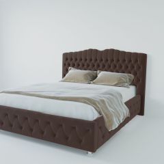 Кровать Нягань с ПМ 1600 (экокожа коричневая) в Коротчаево - korotchaevo.mebel24.online | фото 2