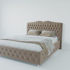 Кровать Нягань с ПМ 2000 (велюр серый) в Коротчаево - korotchaevo.mebel24.online | фото 2