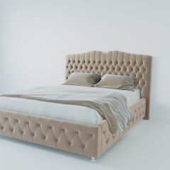 Кровать Нягань с ПМ 800 (велюр светло-серый) в Коротчаево - korotchaevo.mebel24.online | фото 2