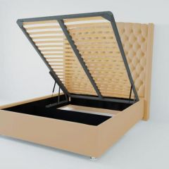Кровать Берлин ЛЮКС с ПМ 1200 (экокожа бежевая) в Коротчаево - korotchaevo.mebel24.online | фото 2