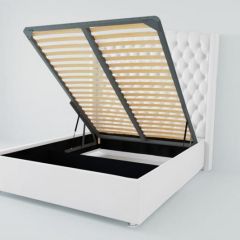 Кровать Берлин ЛЮКС с ПМ 900 (экокожа белая) в Коротчаево - korotchaevo.mebel24.online | фото