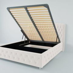 Кровать Нягань с ПМ 1200 (экокожа белая) в Коротчаево - korotchaevo.mebel24.online | фото