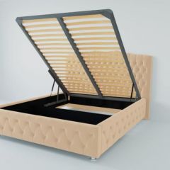Кровать Нягань с ПМ 2000 (экокожа бежевая) в Коротчаево - korotchaevo.mebel24.online | фото