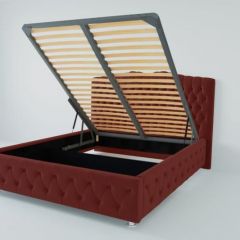 Кровать Нягань с ПМ 1200 (велюр бордо) в Коротчаево - korotchaevo.mebel24.online | фото 2