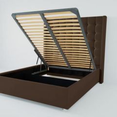 Кровать Венеция ЛЮКС с ПМ 2000 (экокожа коричневая) в Коротчаево - korotchaevo.mebel24.online | фото