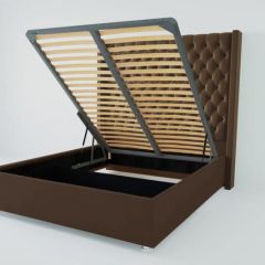 Кровать Версаль ЛЮКС с ПМ 800 (экокожа коричневая) в Коротчаево - korotchaevo.mebel24.online | фото 2
