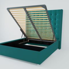 Кровать Венеция ЛЮКС с ПМ 1200 (велюр бирюзовый) в Коротчаево - korotchaevo.mebel24.online | фото
