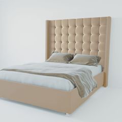 Кровать Венеция ЛЮКС с ПМ 1400 (велюр светло-серый) в Коротчаево - korotchaevo.mebel24.online | фото 2