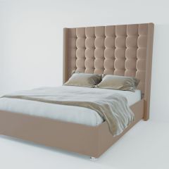 Кровать Венеция ЛЮКС с ПМ 1600 (велюр серый) в Коротчаево - korotchaevo.mebel24.online | фото 2