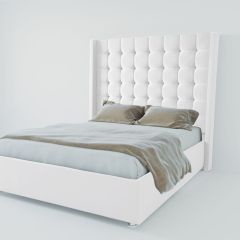 Кровать Венеция ЛЮКС с ПМ 900 (экокожа белая) в Коротчаево - korotchaevo.mebel24.online | фото 2