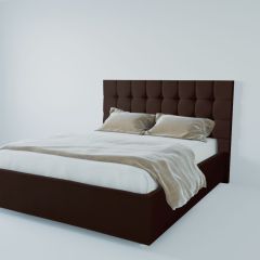 Кровать Венеция с ПМ 800 (экокожа коричневая) в Коротчаево - korotchaevo.mebel24.online | фото 2