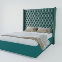 Кровать Версаль ЛЮКС с ПМ 2000 (велюр бирюзовая) в Коротчаево - korotchaevo.mebel24.online | фото